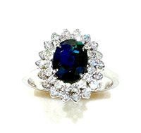 Ring Sommer Woman Kate in White Gold Zaffiro 1.78 Ct ZAF DIA 8/8 CT 0.33 - ZAF DIA 8/8 CT 0.33